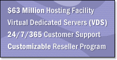 Jumpline. $63 million hosting facility. Virtual Dedicated Server (VDS). 24 / 7 / 365 customer support. Customizable reseller program.